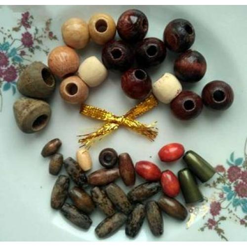 Бусины деревянные большие круглые, овальные, 1 набор For Hand Made, рукоделия