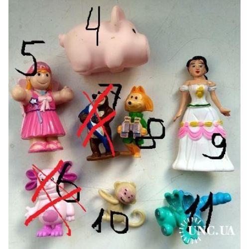игрушка игрушки киндер сюрприз фигурки разные,  мягкие львята, поросенок