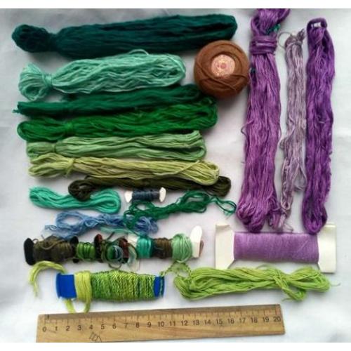 набор для творчества настоящее мулине нитки разных красивых цветов, штопка, шнур, старые запасы