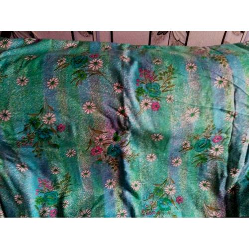 НОВАЯ Ткань хлопок бирюзово-голубой фон с ромашками Длина 11 метроа, ширина 1 м