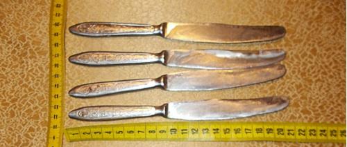 ножи столовые нержавейка прочные из СССР, 4 штуки