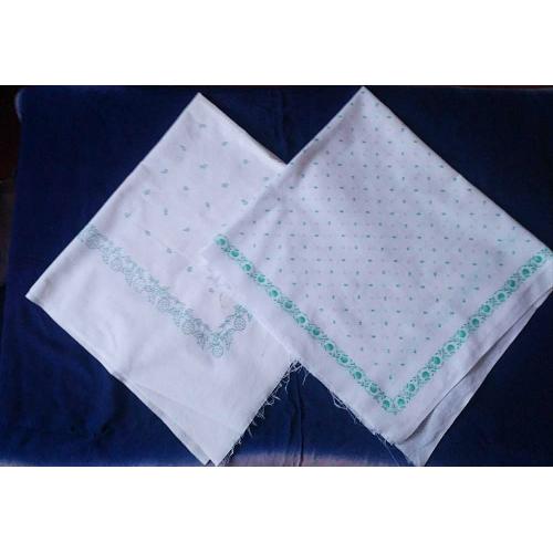 Платок хустка новые платки 2 шт. натуральный хлопок, рисунок  нежный зеленый, раритет
