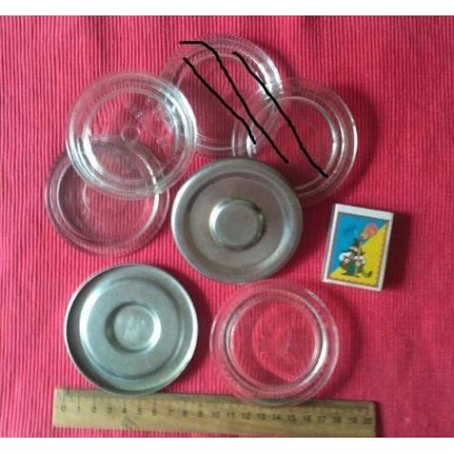 Посуда крышки для банок, чашек,   стеклянные и нержавейка