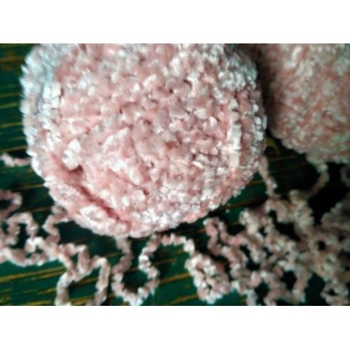 Пряжа нитки бархатные нежно-розовые пушистые вес 170 грамм
