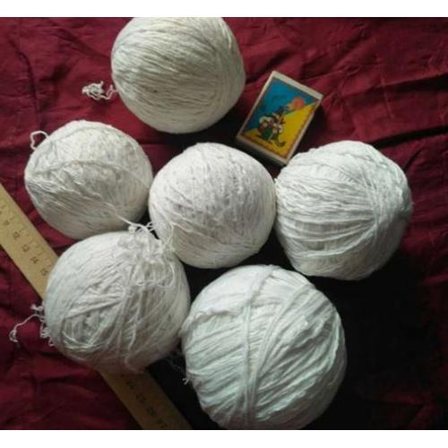 Пряжа нитки белый цвет хлопок вес 345 грамм