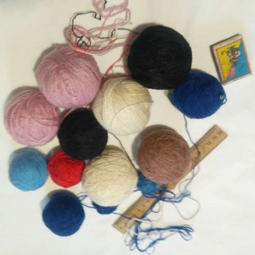 Пряжа нитки набор ассорти цветов шерсть, акрил, Вес 380 гр For Hand Made, рукоделия, поделок 
