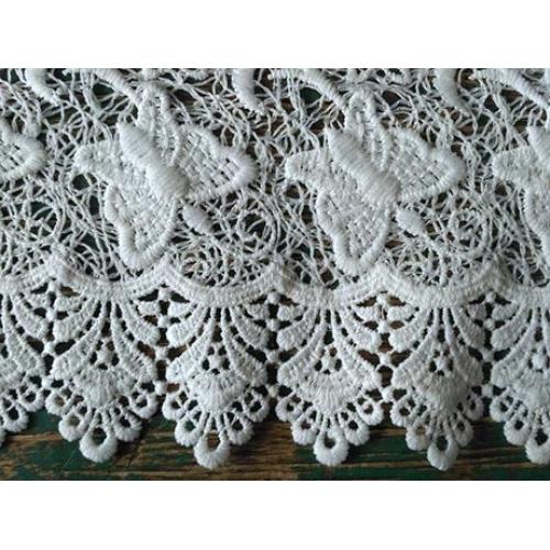 Ткань Кружевной гипюр Бабочки белого цвета 3 куска For Hand Made, рукоделия, поделок