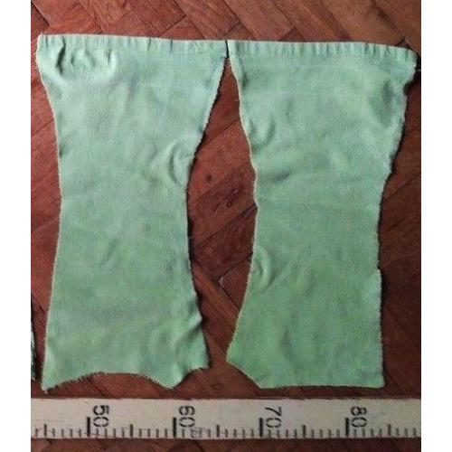 Ткань натур. вельвет хлопок 2 куска нежно-салатный цвет для поделок, рукоделия