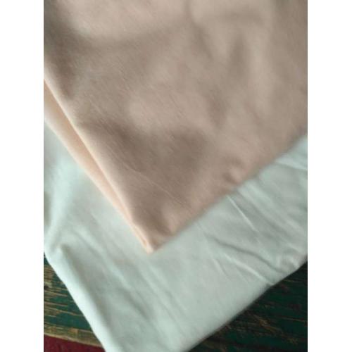 Ткань НОВАЯ хлопок белый и нежно-абрикосовый, 2 куска. Для рукоделия, For Hand Made