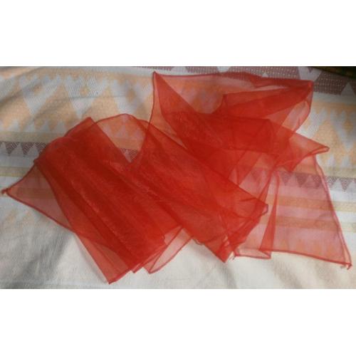 Ткань прозрачный капрон красный,   шарф