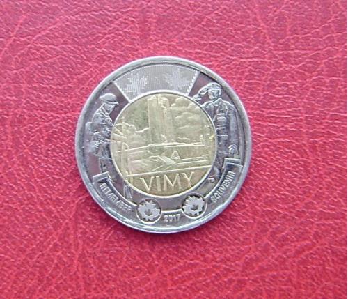 Канада 2 доллара 2017 aUNC. 100 лет Битве при Вими.