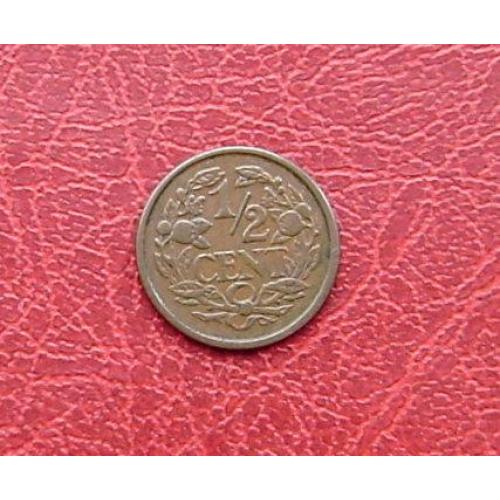 Нидерланды 1/2 цента 1911. Редкая