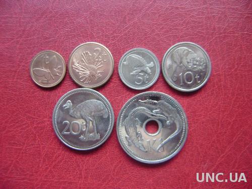 Папуа Новая Гвинея набор 6 монет 1999-2001 UNC