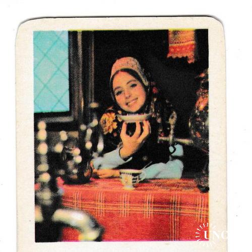 Календарик 1975 Девушка, самовар
