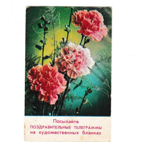 Календарик 1980 Почта, цветы

