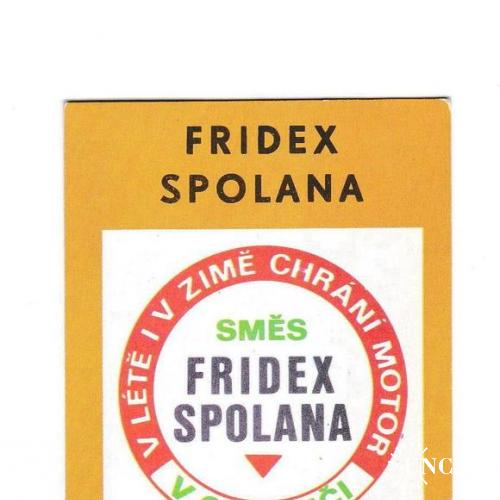 Календарик 1982 Смесь для радиатора Fridex Spolana, авто, с линейкой, Чехословакия
