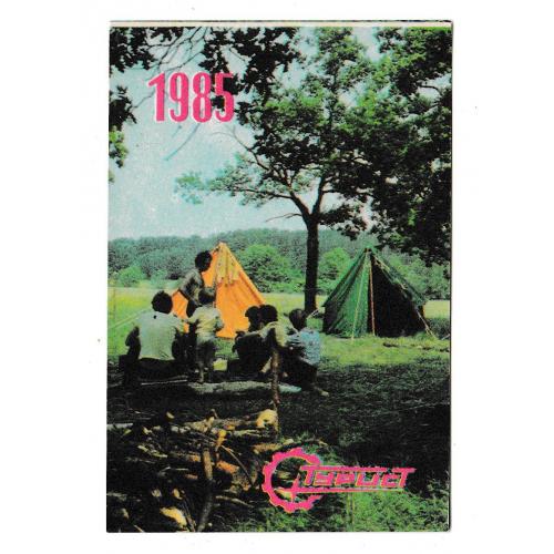 Календарик 1985 Туристи на привалі