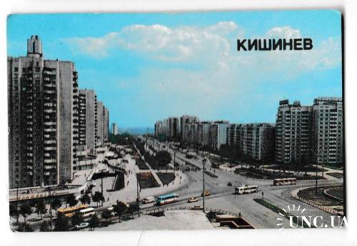 Календарик 1986 Кишинёв, автомобильный пейзаж, авто
