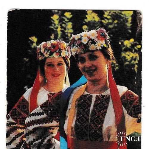Календарик 1986 Пресса, девушки
