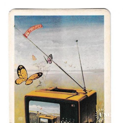 Календарик 1986 Реклама СССР, телевизор, бабочки
