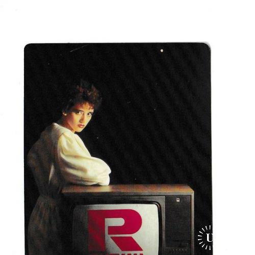 Календарик 1988 Девушка, реклама СССР, телевизор Рубин