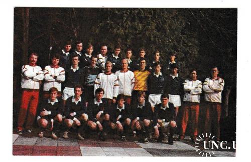 Календарик 1988 Спорт, футбол, футбольная команда высшей лиги Металлист, Харьков
