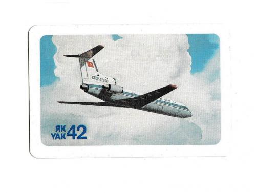 Календарик 1989 Аэрофлот ЯК-42
