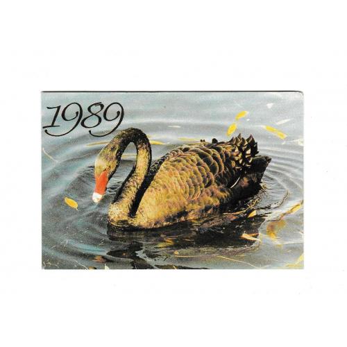 Календарик 1989 Лебедь