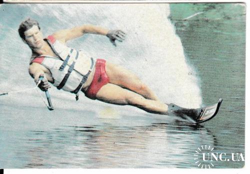 Календарик 1990 Спорт, водные лыжи
