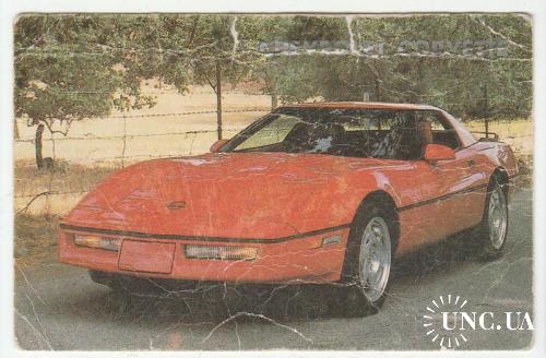 Календарик 1991 Авто, Chevrolet Corvette
