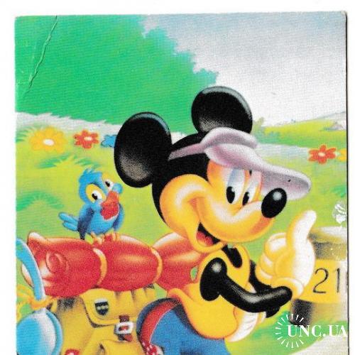 Календарик 1998 Мультфильм, Дисней, Микки Маус, Disney, Mickey Mouse

