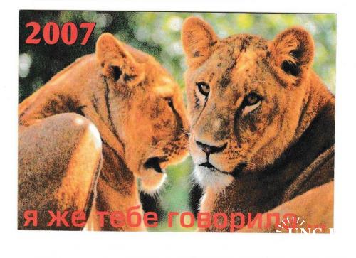 Календарик 2007 Фауна, львы
