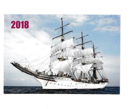 Календарик 2018 Корабль, парусник
