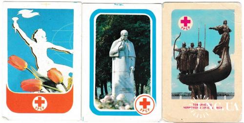 Календарики 1986 1987 Красный Крест, памятники
