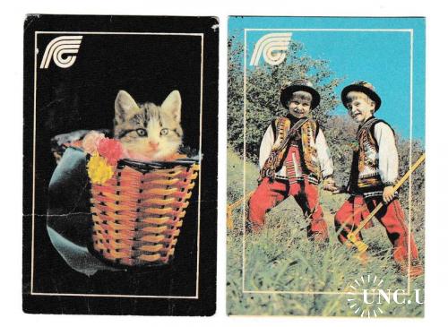 Календарики 1991 Госстрах, кошка, дети
