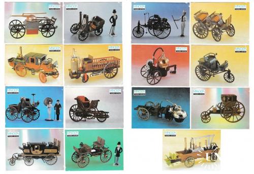 Календарики 1992 Авто, набор История автомобиля в моделях ч. 1 1680-1886
