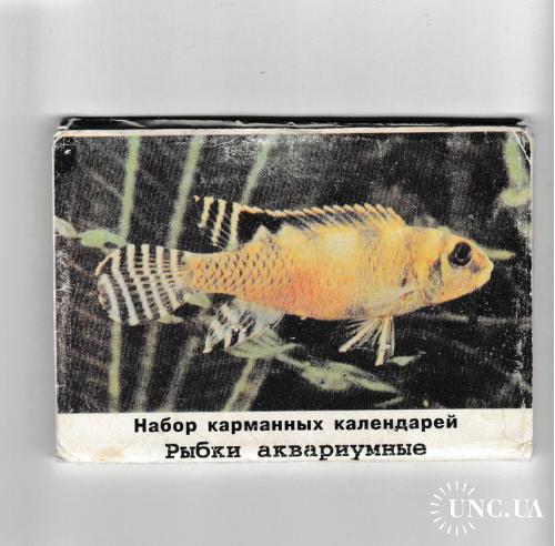 Календарики 1994 Рыбки Аквариумные, фауна, набор 15 шт.
