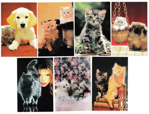 Календарики 1997 Кошки, собаки, животные РЕДКИЕ
