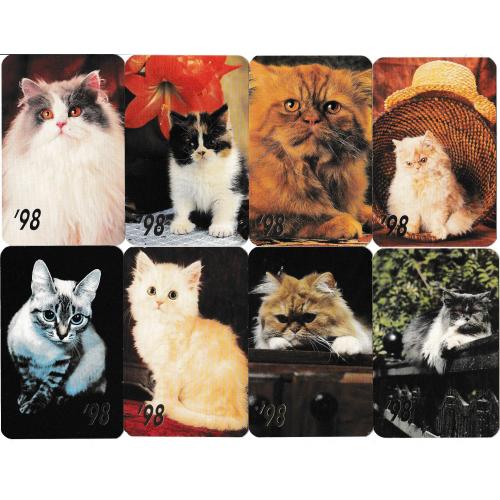 Календарики 1998 Кошки, 18 шт.