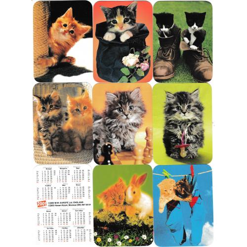 Календарики 2001 Коти
