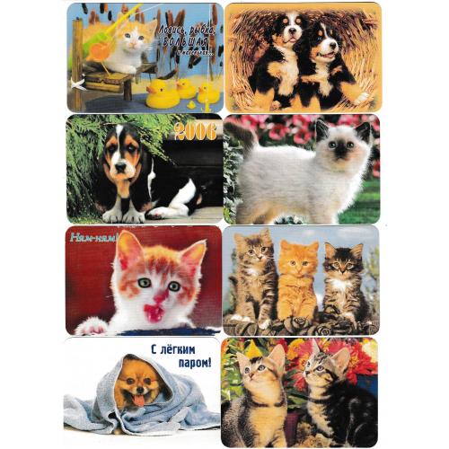 Календарики 2006 Коты, собаки, 13 шт.