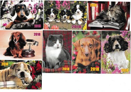 Календарики 2018 Кошки, собаки
