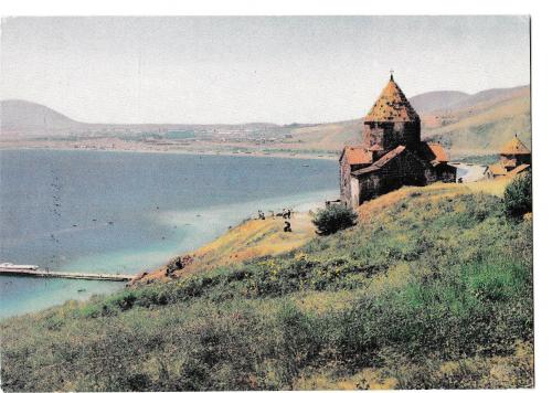 Открытка 1981 Озеро Севан, природа, церковь, тир. 80000
