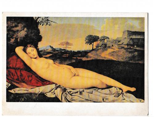 Открытка 1989 Живопись, искусство, Спящая Венера, худ. Джорджоне