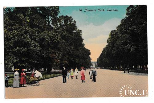 Открытка St. Thames's Park, London, Англия, прим. начало XX века, РЕДКОСТЬ
