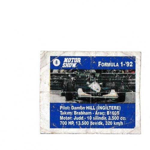 Вкладыш Formula 1 '92 8 Motor Show
