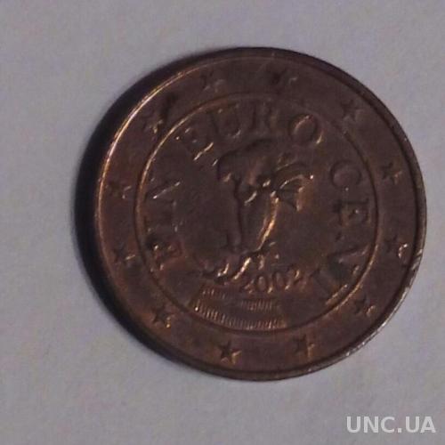 Австрия 1 евро цент 2002