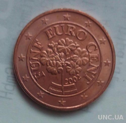 Австрия 5 евро центов 2002 UNC