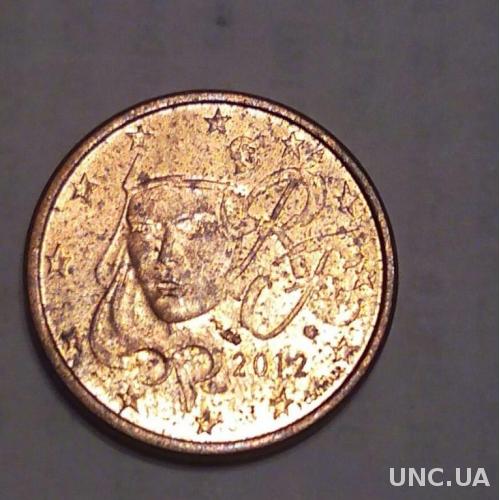 Франция 1 евро цент 2012