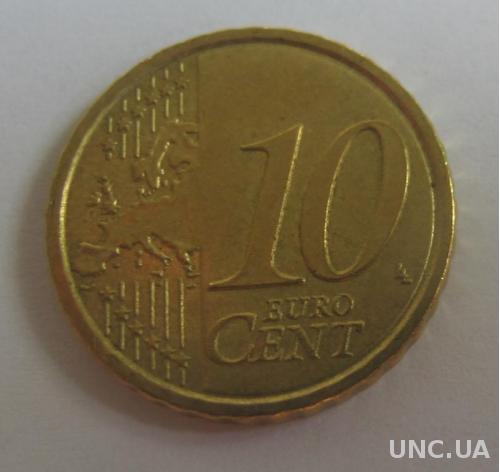 Франция 10 евро центов 2010